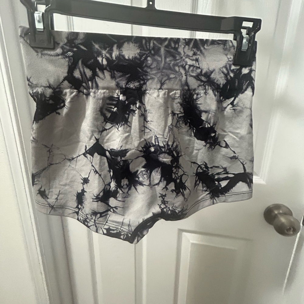 Black and White Tie-Dye Shorts
